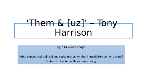 Tony Harrison - Them & [uz]