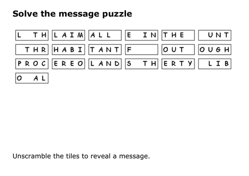 Solve the message puzzle about the Liberty Bell