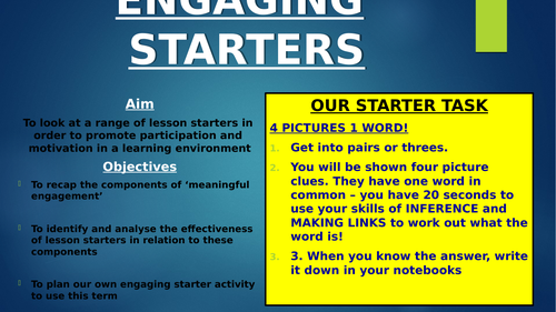CPD for Inset day- Engaging Starters