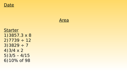 Area of Quadrilaterals Lesson (Year 6)