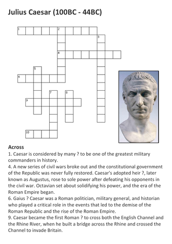 Julius Caesar Crossword Teaching Resources