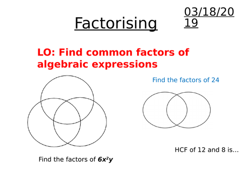 Find CF and HCF of Algebraic Expressions