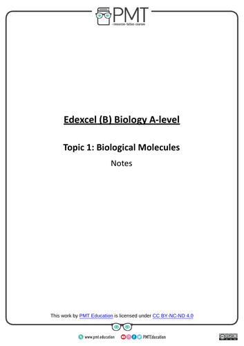 Edexcel A-Level Biology (B) Summary Notes