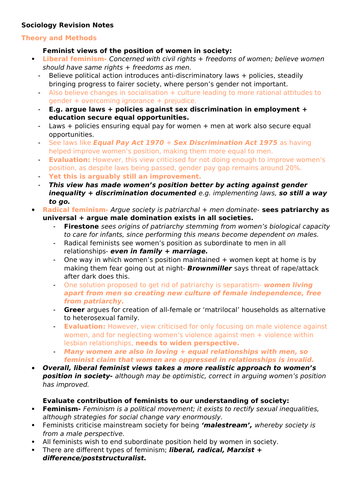 AQA A Level Sociology- Theories and methods notes