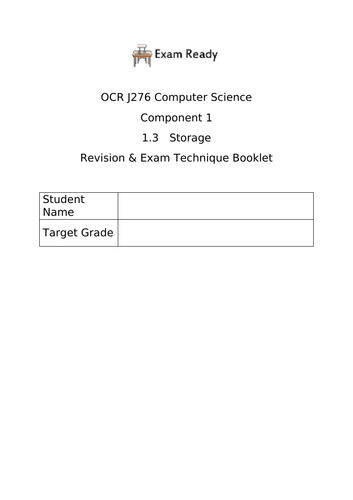Storage Exam Ready Booklet