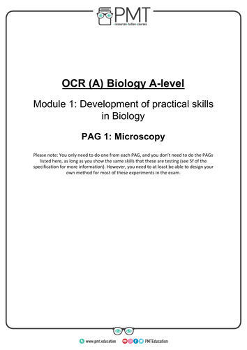 OCR A-Level Biology (A) Practical Notes