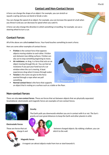 Forces and their Interactions 02 - Contact and Non contact forces AQA New Physics 9-1