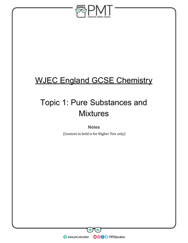 WJEC GCSE Chemistry Notes