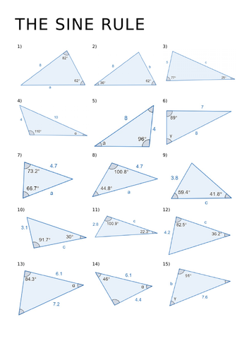 Sine Rule Questions