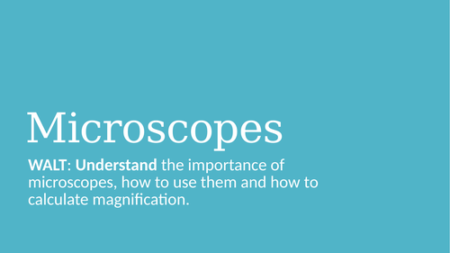 Microscopes and magnification PPT and worksheet