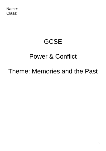 GCSE Power and Conflict Memory and Past