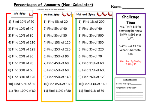 percentage-of-amounts-differentiated-worksheet-with-answers-teaching