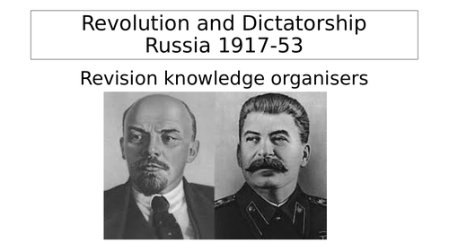 AQA History A Level 2N Russia 1917-53 Revision tasks whole course