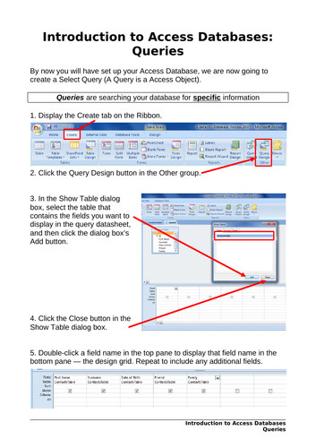 Introduction to Access Databases