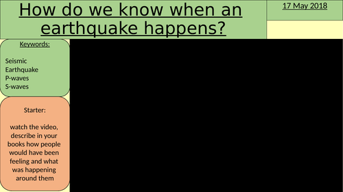 Earthquakes S waves and P waves (seismic waves)