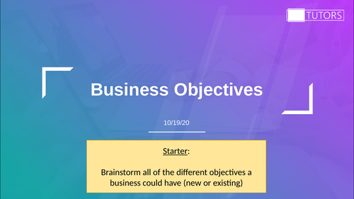 Business Objectives: A Level Economics; A Level Business