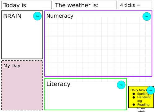 Learning mat/visual timetable for SEMH/anxiety/PDA/ASD (editable version)