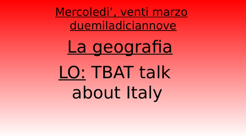 presentation about Italy and catchy song for KS3