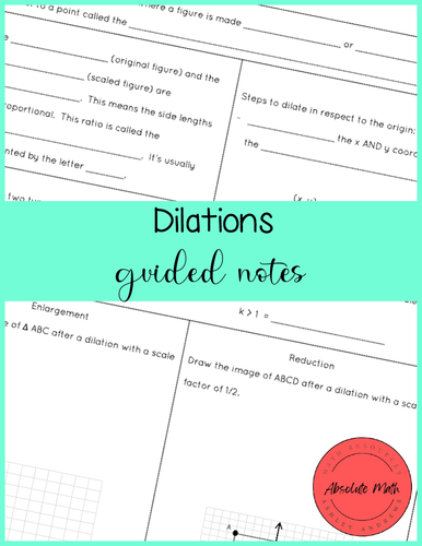 Dilations Guided Notes | Teaching Resources