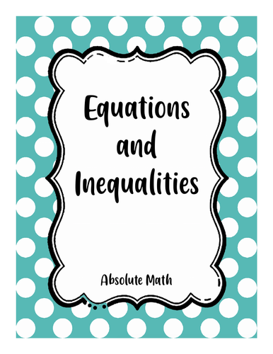 Equations and Inequalities Bundle