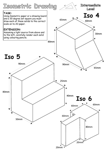 Isometric drawing tasks