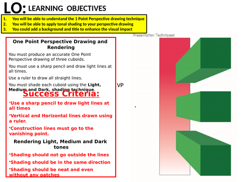 One Point Perspective Drawing and Rendering