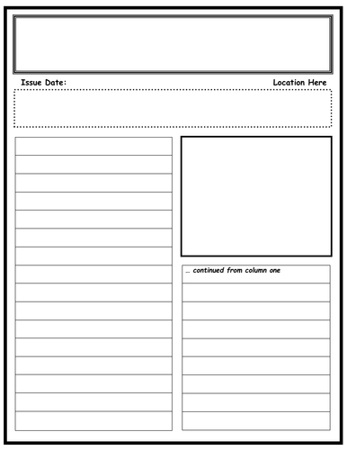 Newspaper Report Template Teaching Resources