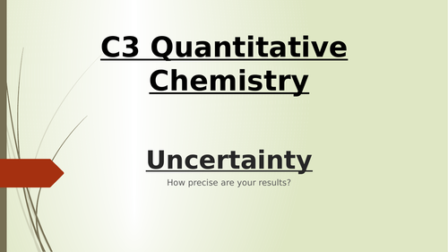 AQA GCSE 9-1 Chemistry and Trilogy Chemistry Uncertainty Calculations