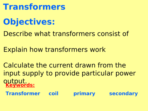 New AQA P7.5 (Physics GCSE spec 4.7) - Transformers (Triple only)