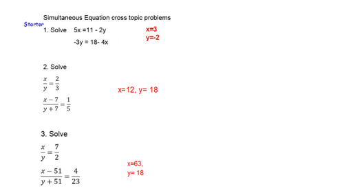 Simultaneous Equation across topics