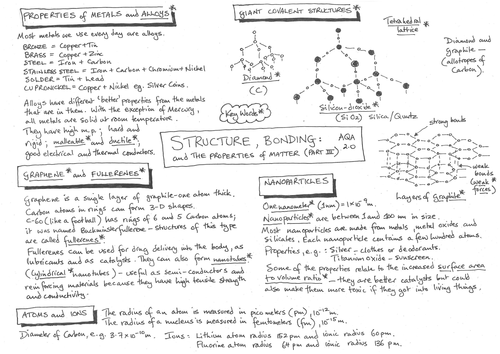 AQA Structure & Bonding Part 3-Chemistry-Revision-Placemat