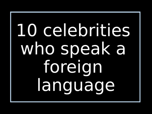 Display: Celebrities who speak languages