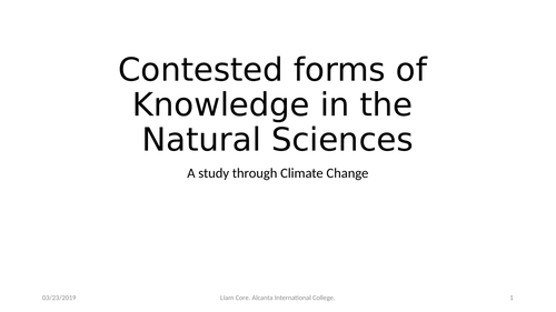 Theory of Knowledge: Natural Sciences and Climate Change