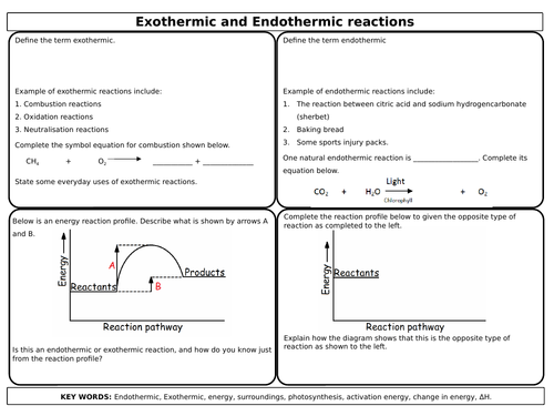 AQA 4.5 Energy Chnages Revision Mats
