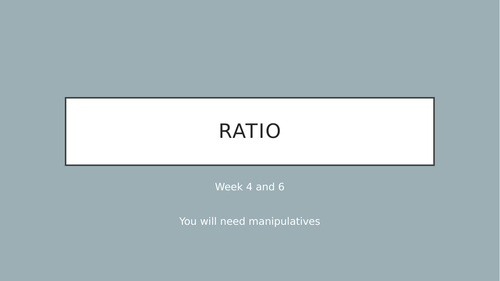 Year 6 introduction to ratio