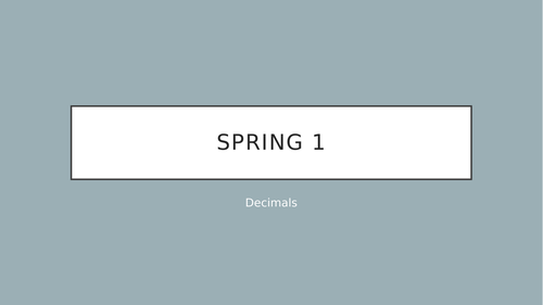 Year 6 decimals week sequence