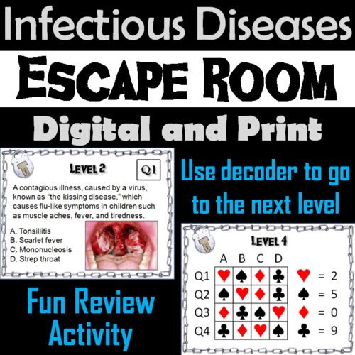 Infectious Diseases Activity Escape Room Science: (Bacteria and Viruses Unit)