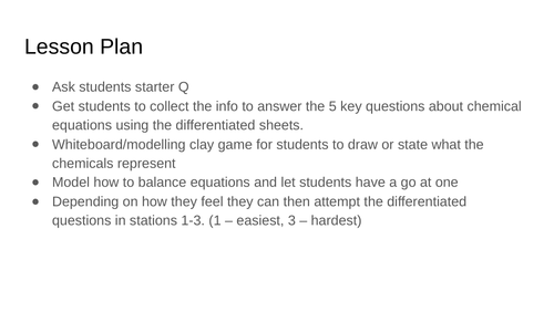 Chemical Equations & Balancing Equations