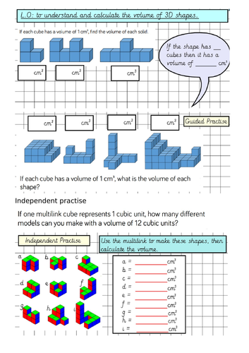 Year 6 - Volume lesson (Based on White Rose Maths)