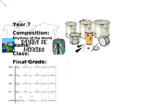 Booklet for Samba lessons KS3  incl. assessment and plenaries