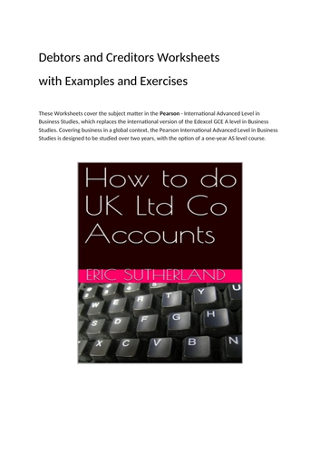 Balance Sheet Notes 3 and 4 Debtors and Creditors | Teaching Resources