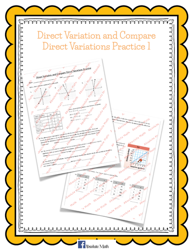 Direct Variation Practice 1 | Teaching Resources