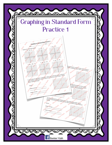 Graphing in Standard Form Practice 1 | Teaching Resources