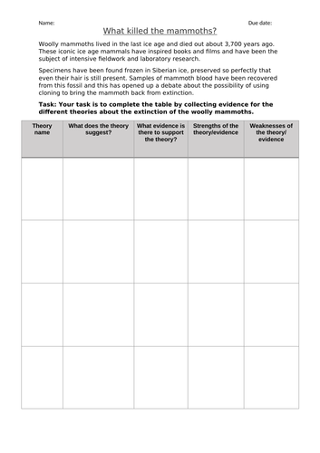 AQA new specification-B11.7-Extinction Homework