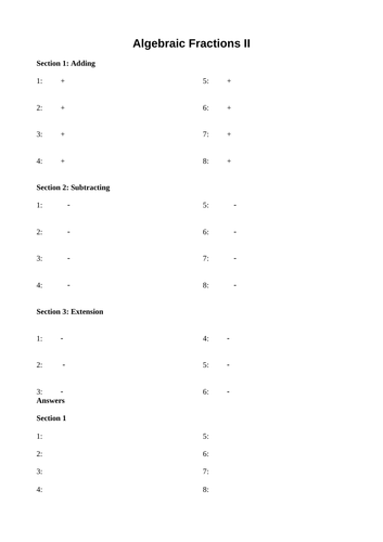 GCSE Higher Algebra Revision