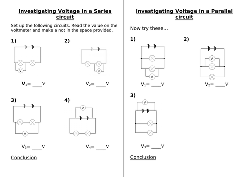 Investigating voltage in series and parallel