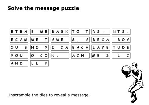 Solve the message puzzle from Coach Carter