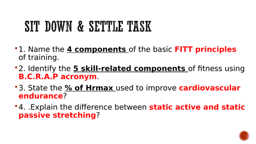 Level 2 BTEC Sport Unit 1 Learning Aim B (methods of training) revision bundle