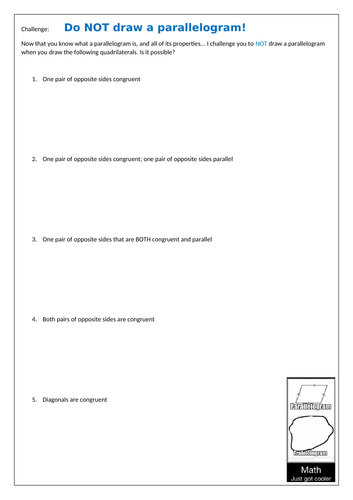 Investigation - Conditions for Parallelograms