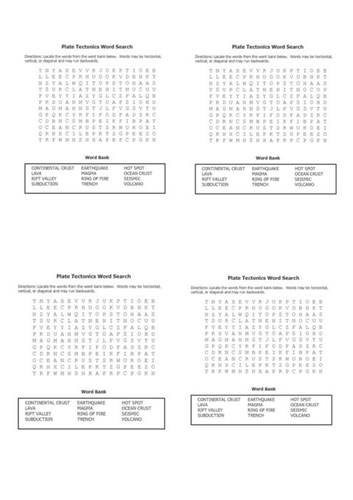 Crossword Structure of the Earth Teaching Resources